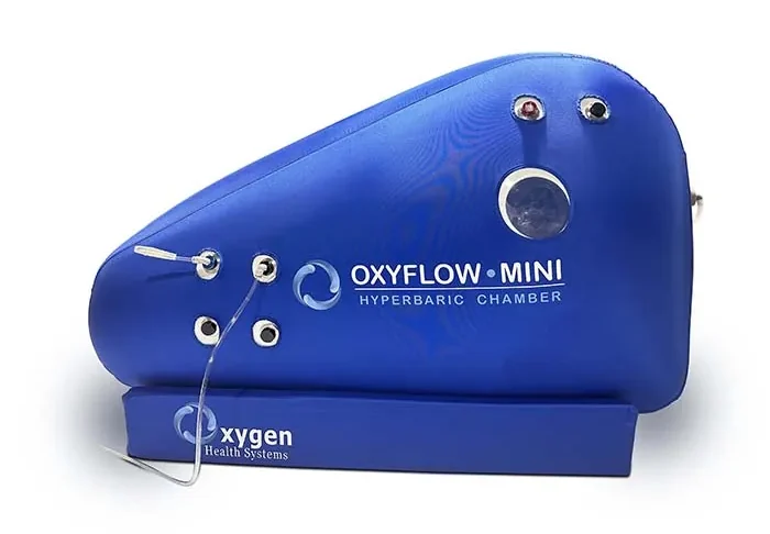 Oxyflow Mini Sitting Hyperbaric Oxygen Therapy Chamber from Oxygen Health Systems.