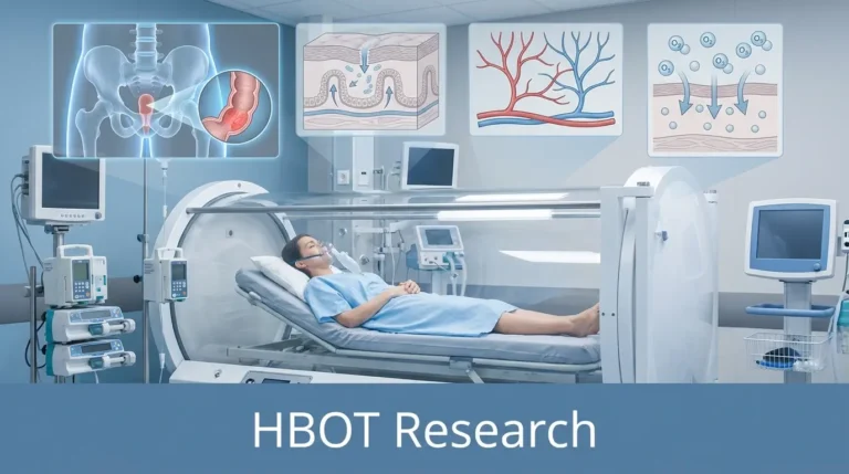 Hyperbaric oxygen chamber treating radiation-induced rectal bleeding.